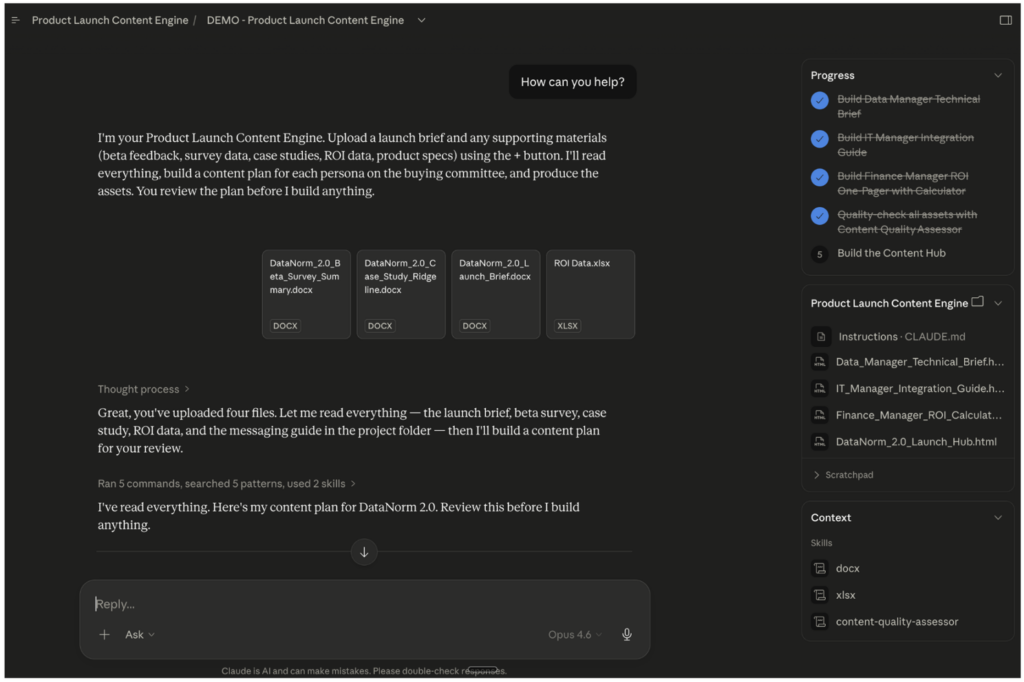 Agentic workflow running in Claude Cowork